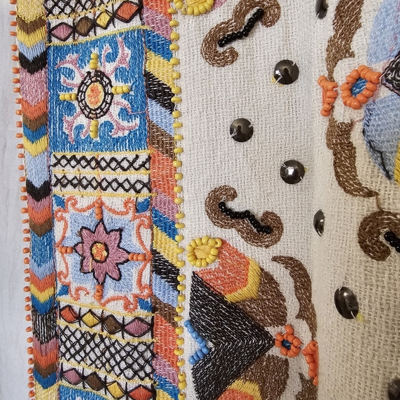 Anthropologie Maeve Dala Embroidered Jacket Size M Bohemian Maximalist Statement - Picture 5 of 15